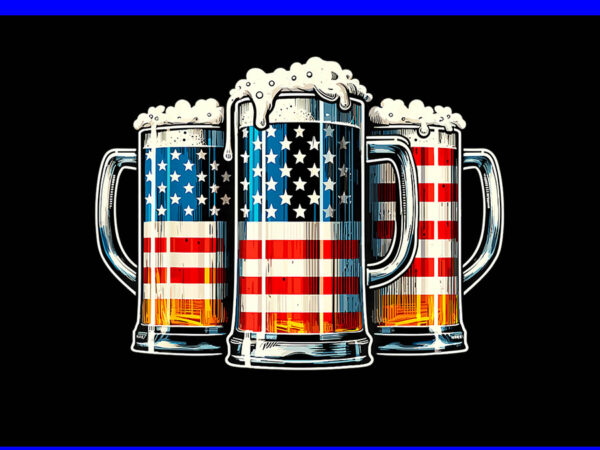 Beer american flag png, beer 4th of july png t shirt template