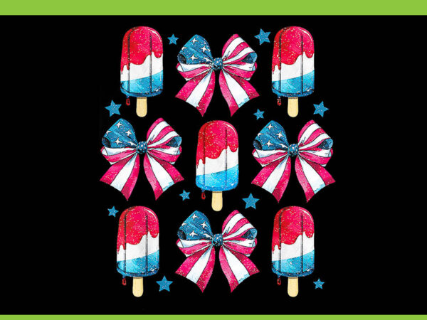 Coquette american png, coquette bows 4th of july png, popsicle bows patriotic png t shirt vector file