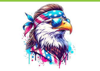 Eagle 4th of july patriotic png, eagle murica png, eagle flag usa png vector clipart