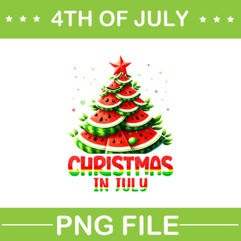 Christmas In July PNG, Watermelon Tree Summer PNG, Christmas In July Watermelon PNG