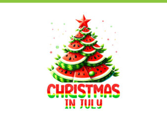 Christmas In July PNG, Watermelon Tree Summer PNG, Christmas In July Watermelon PNG t shirt vector file