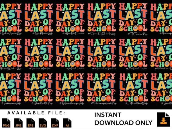 Happy last day of school shirt design bundle