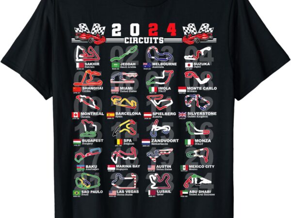 2024 open wheel formula racing world circuits race tracks t-shirt