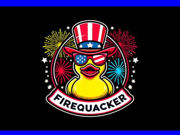 Firequacker 4th of july rubber duck usa flag png, firequacker 4th of july png t shirt graphic design