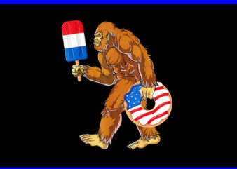 Bigfoot 4th Of July PNG, Bigfoot Sasquatch American Flag Patriotic PNG