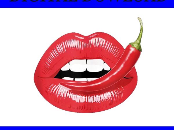 Sexy hot red chili pepper lips png, lips sexy hot png t shirt template vector