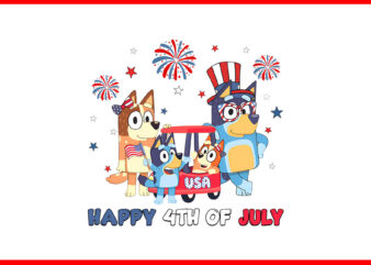 Bluey Happy 4th Of July Est 1776 PNG