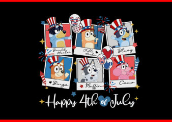 Bluey Happy 4th Of July Est 1776 PNG t shirt template