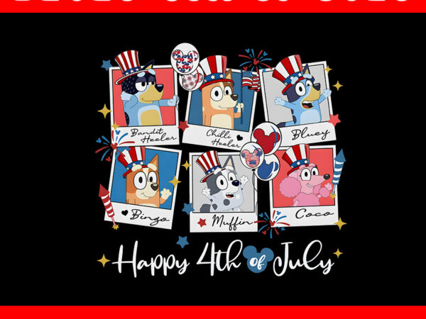 Bluey happy 4th of july est 1776 png t shirt template