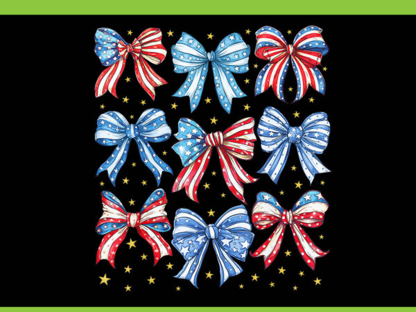 Coquette american png, coquette bows 4th of july png, popsicle bows patriotic png t shirt vector file