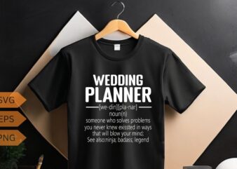 Wedding Planner Definition T-Shirt design vector, Wedding Planner Marriage, funny, christmas, wedding, planner, coordinator