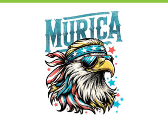 Eagle 4th Of July Patriotic PNG, Eagle Murica PNG, Eagle Flag USA PNG vector clipart