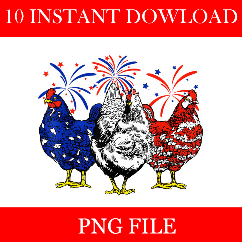 Chicken USA Flag Patriotic PNG, Chicken Lover 4th of July PNG