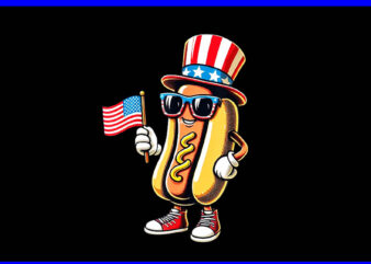 Hotdog Sunglasses American Flag USA PNG, 4th Of July Hot Dog PNG