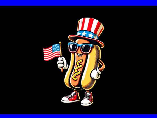 Hotdog sunglasses american flag usa png, 4th of july hot dog png graphic t shirt
