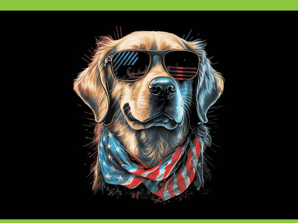 Golden retriever american flag usa png, golden retriever 4th of july png t shirt design template