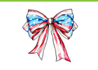 Coquette American PNG, Coquette Bows 4th Of July PNG, Popsicle Bows Patriotic PNG