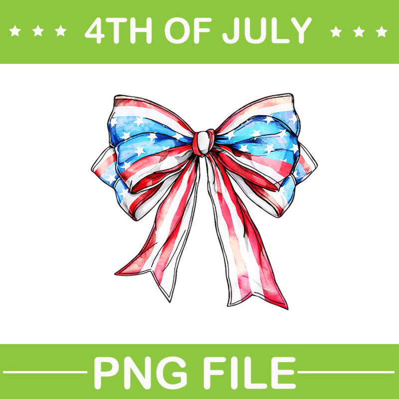 Coquette American PNG, Coquette Bows 4th Of July PNG, Popsicle Bows Patriotic PNG