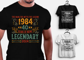 40 Years Of Being Legendary 1984 T-Shirt Design