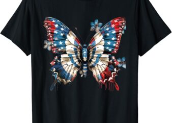 4Th of July Flora Butterfly Shirt