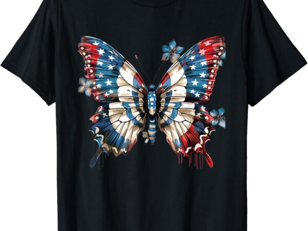 4th of july flora butterfly shirt