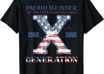 4th Of July, Generation-X Retro Style US Flags T-Shirt