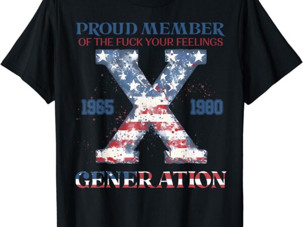 4th of july, generation-x retro style us flags t-shirt