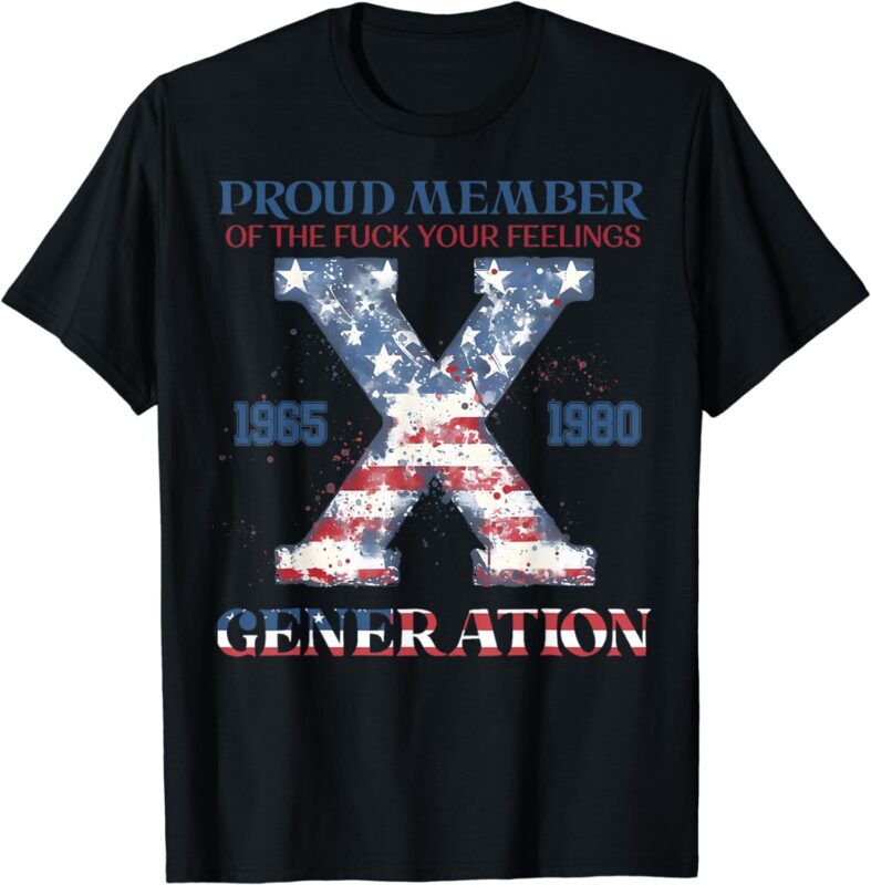 4th Of July, Generation-X Retro Style US Flags T-Shirt