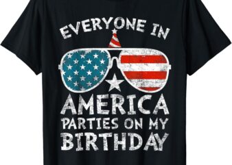4th of July Birthday Party Boy Girl Fourth of July T-Shirt