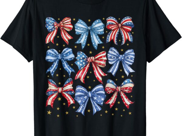 4th of july shirts for girls coquette bow women american t-shirt