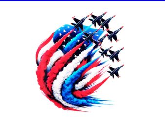 USA Flag Sky Formation 4th July Air Show Military Airplanes PNG, Military Airplanes PNG, Planes 4th Of July PNG