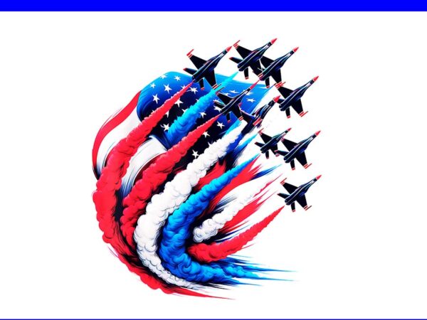 Usa flag sky formation 4th july air show military airplanes png, military airplanes png, planes 4th of july png t shirt vector graphic