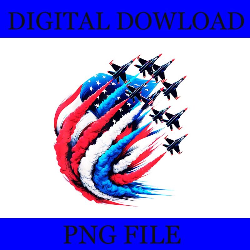USA Flag Sky Formation 4th July Air Show Military Airplanes PNG, Military Airplanes PNG, Planes 4th Of July PNG