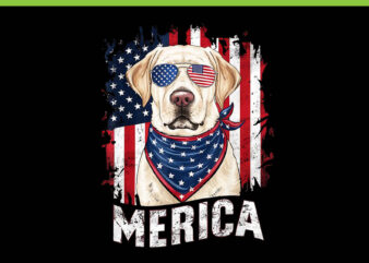 4th of July Golden Retriever Dog PNG, Golden Retriever American Flag USA Patriotic PNG