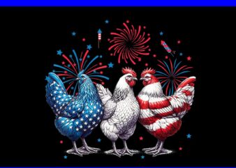 Chicken Red White Blue Patriotic PNG, Rooster 4th Of July PNG t shirt vector file