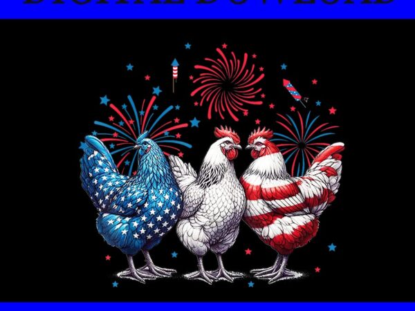 Chicken red white blue patriotic png, rooster 4th of july png t shirt vector file