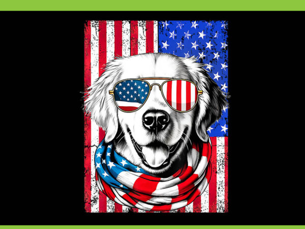 Yellow labrador retriever 4th of july png, labrador retriever flag png t shirt design template