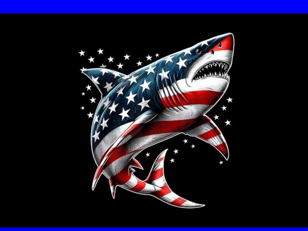 Shark american flag usa 4th of july png, shark 4th of july png, shark flag png t shirt template vector