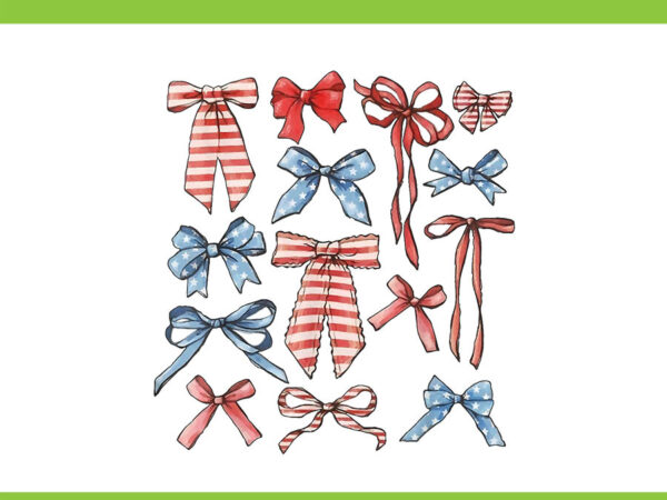 Red white and blue american coquette bows png, coquette bows 4th of july png t shirt design online