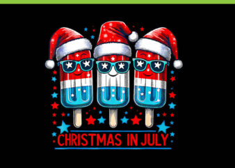 Christmas in July Popsicle 4th July Sunglasses Patriotic PNG