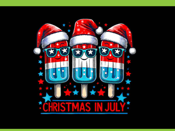 Christmas in july popsicle 4th july sunglasses patriotic png t shirt vector file