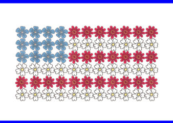 Flora Flower 4th of July PNG, Flora Flower USA Flag America PNG