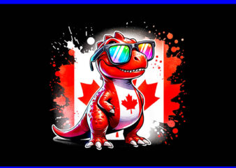Canada Red Dinosaur PNG, Canada Dinosaur Flag PNG t shirt vector file
