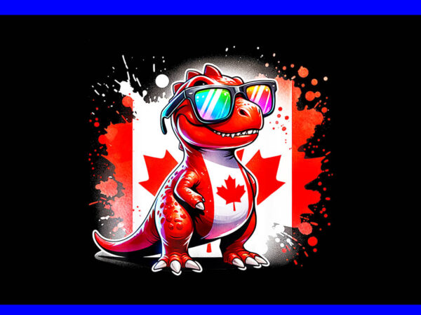 Canada red dinosaur png, canada dinosaur flag png t shirt vector file