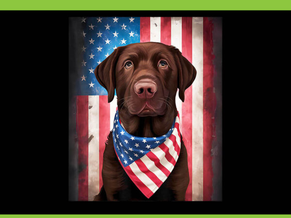 Chocolate labrador flag 4th of july dog png, chocolate labrador 4th of july png t shirt vector file