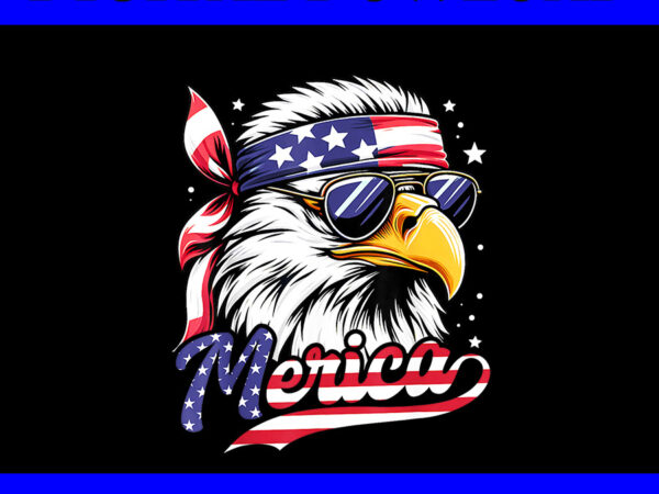 Eagle 4th of july png, bald eagle mullet merica png vector clipart