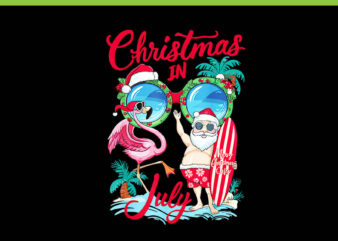 Christmas In July PNG, Christmas In July Watermelon PNG, Christmas in July Santa Hawaiian Summer PNG t shirt vector file