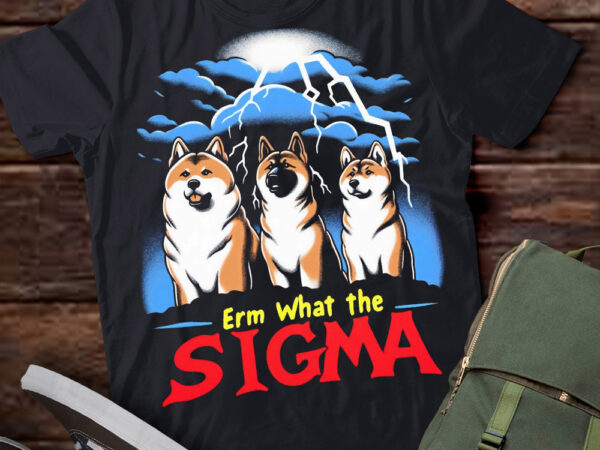 Lt-p2 funny erm the sigma ironic meme quote akitas dog t shirt vector graphic