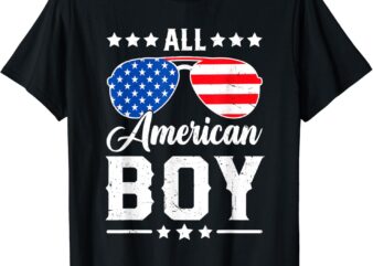 All American Boy 4th of July Funny Patriotic USA Matching T-Shirt