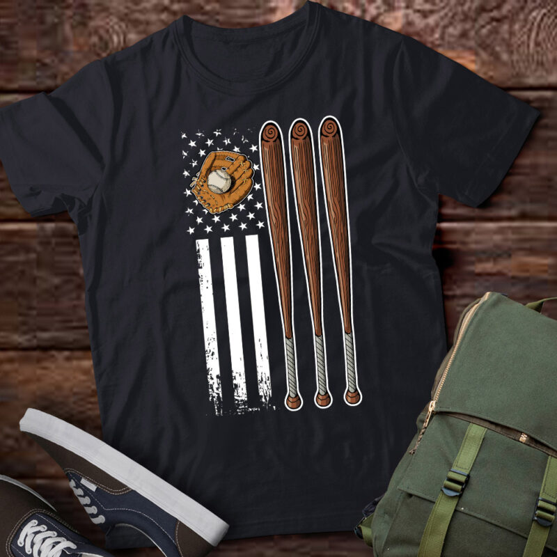 American Flag Baseball Pool Player Baseball Lover T-Shirt ltsp